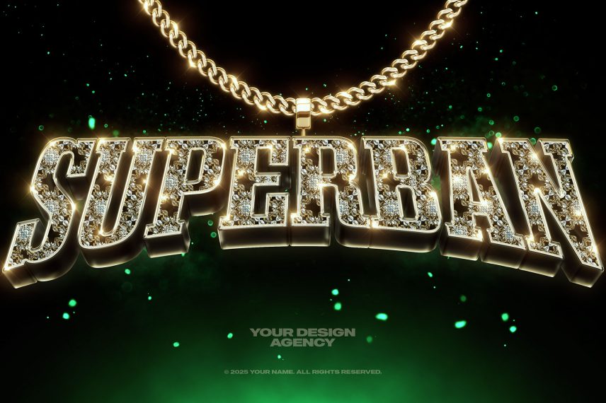 Regal Gemstone Logo and Text Effect PSD Template