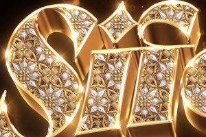Gold Jewel Logo and Text Effect PSD Template