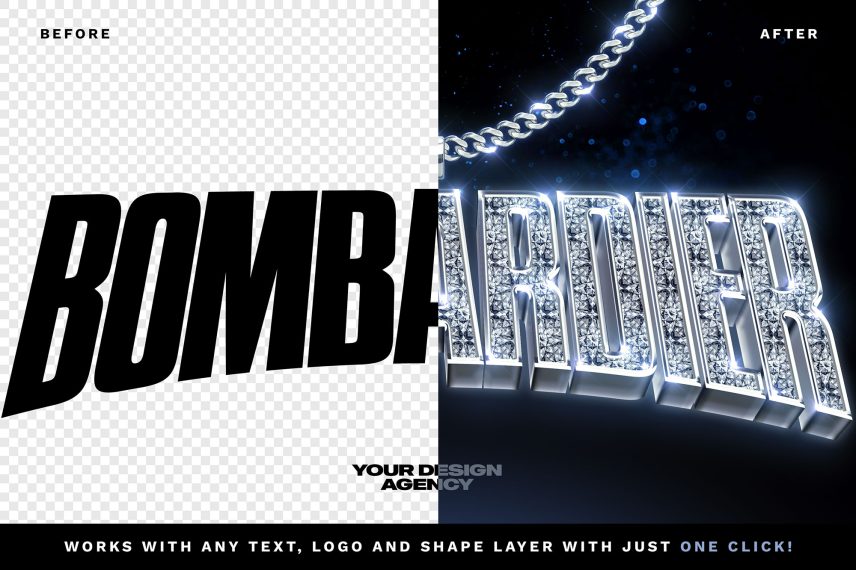 Diamond Bling Bling Text Effect Vol.2 PSD Template - Before / After