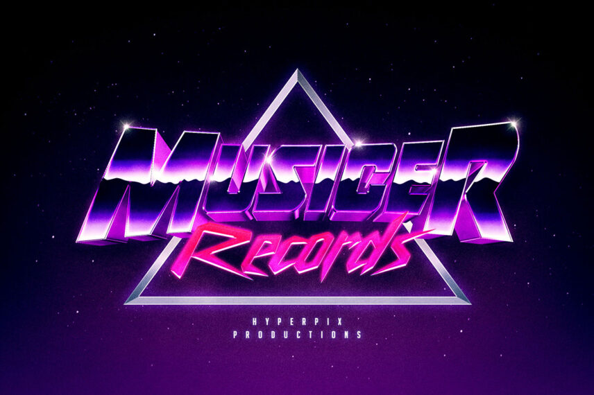 Synthwave 80s Text and Logo Effect