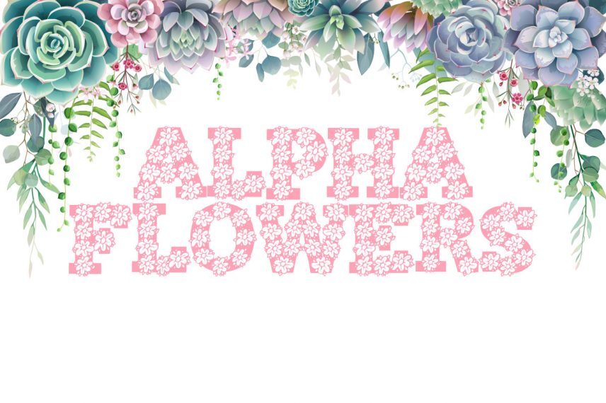 alpha flowers garden font