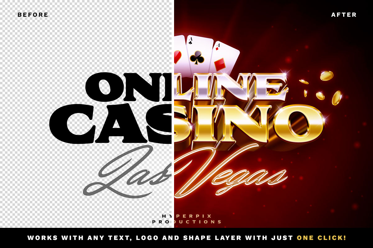 Casino Logo and Text Effect Vol.1 PSD Style | Hyperpix