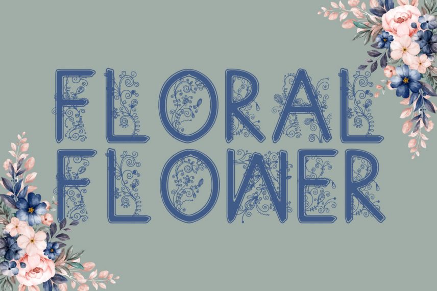floral flower garden font