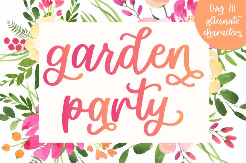 garden party thick script garden font