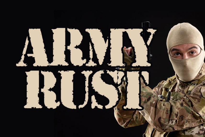 army rust war font
