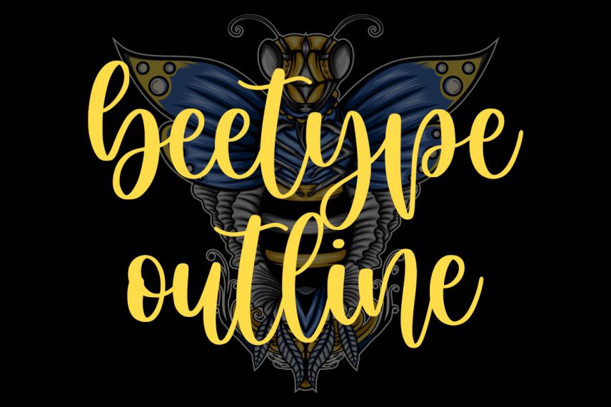 beetype outline honey and bee font