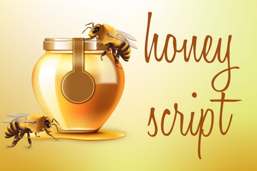 honey script honey and bee font