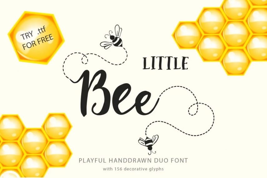 little bee honey and bee font