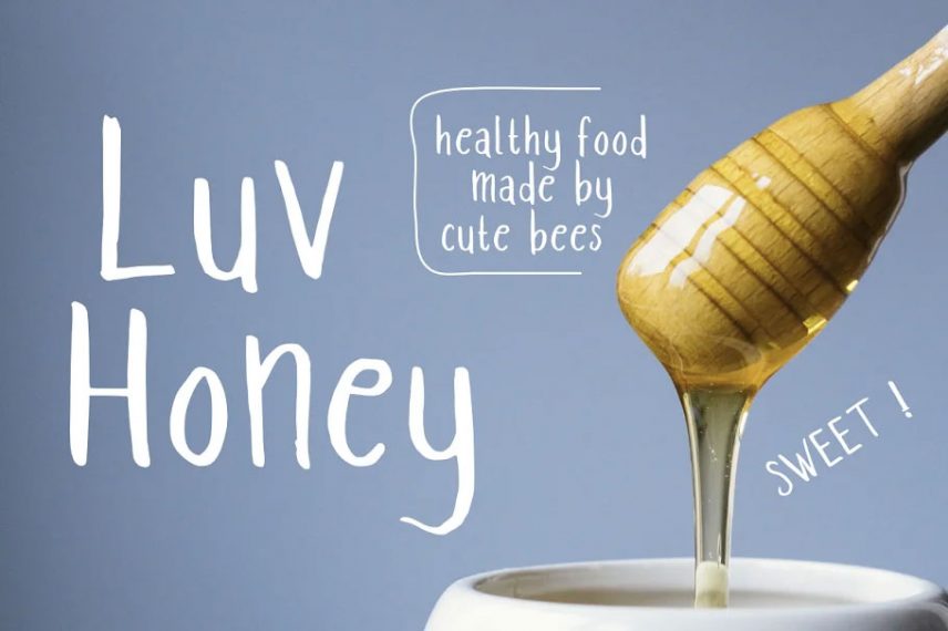 luv honey and bee font