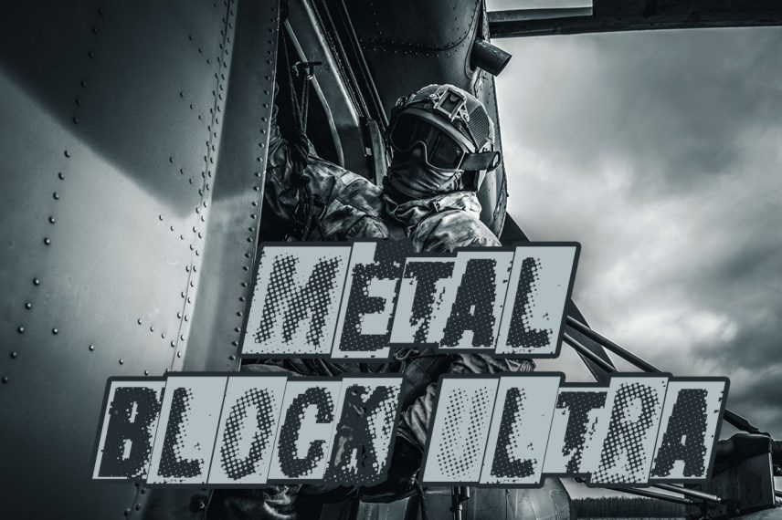 metal block ultra war font