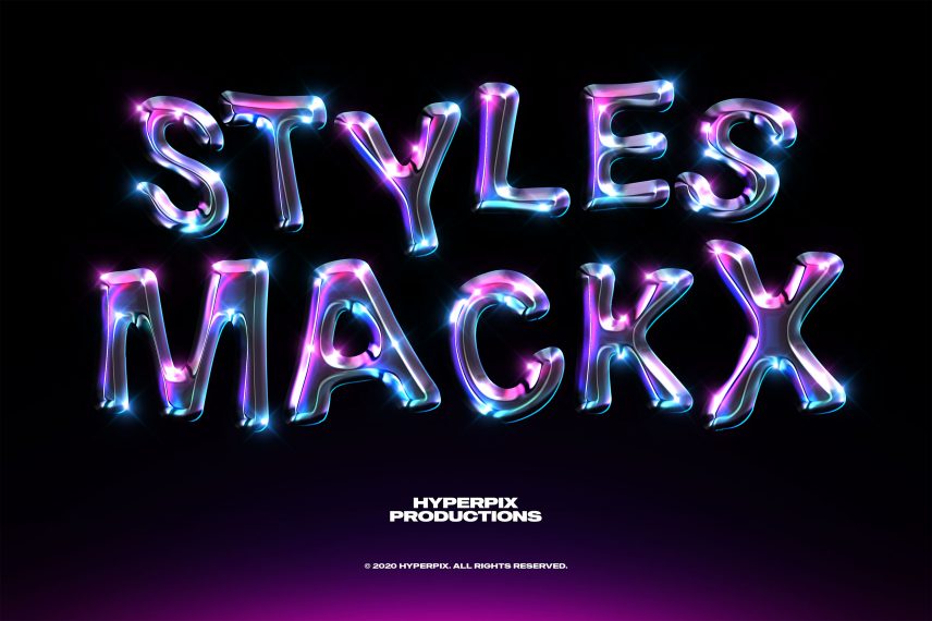 Metallic Chrome Text Effect Vol.6 PSD Text Style Template