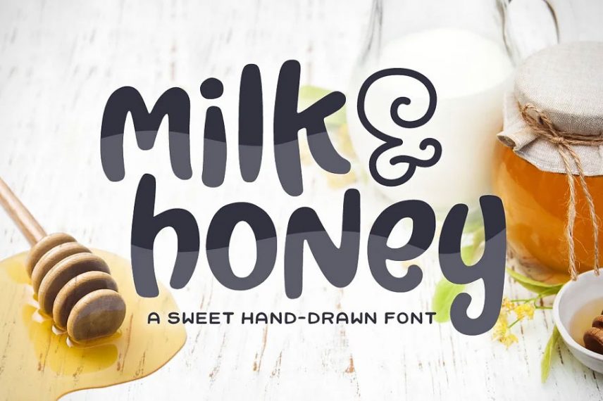 milk & honey and bee font
