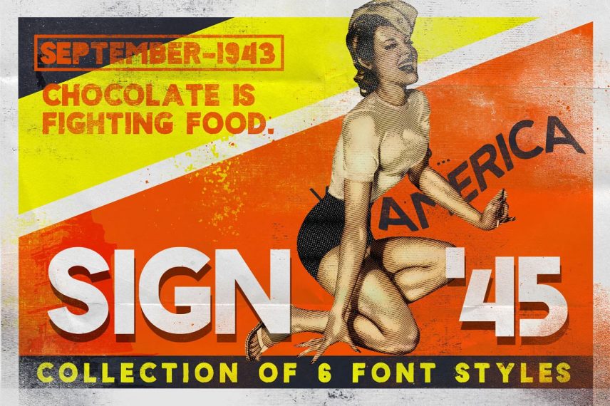 sign '45 typeface war font