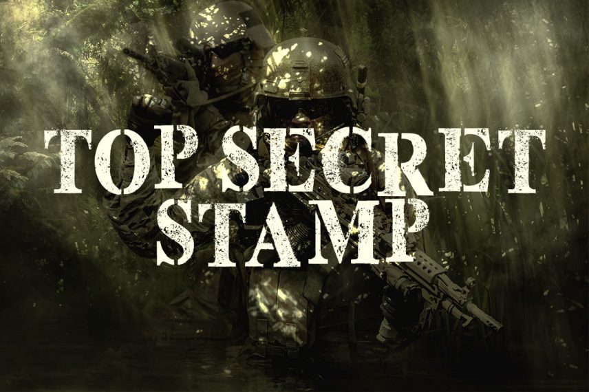 top secret stamp war font