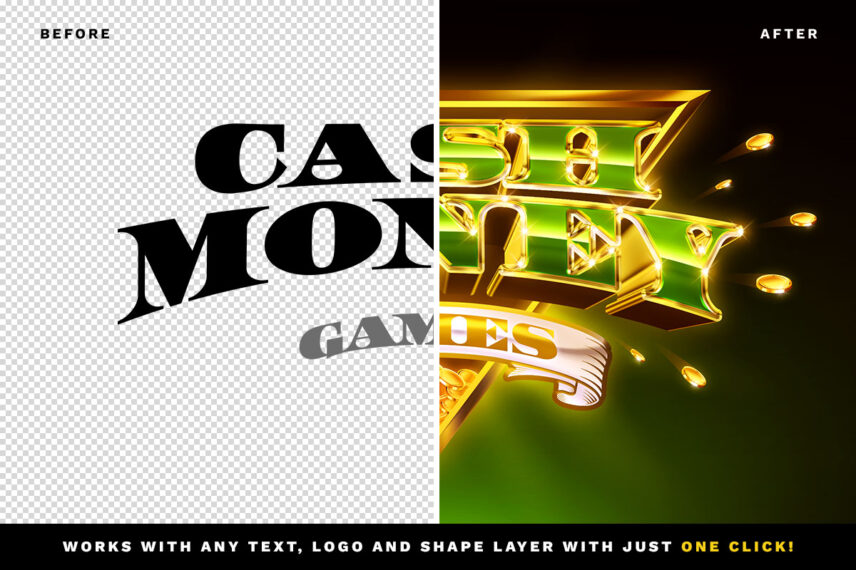 Online Casino Games Logo and Text Effect