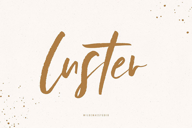 luster brush script sand font