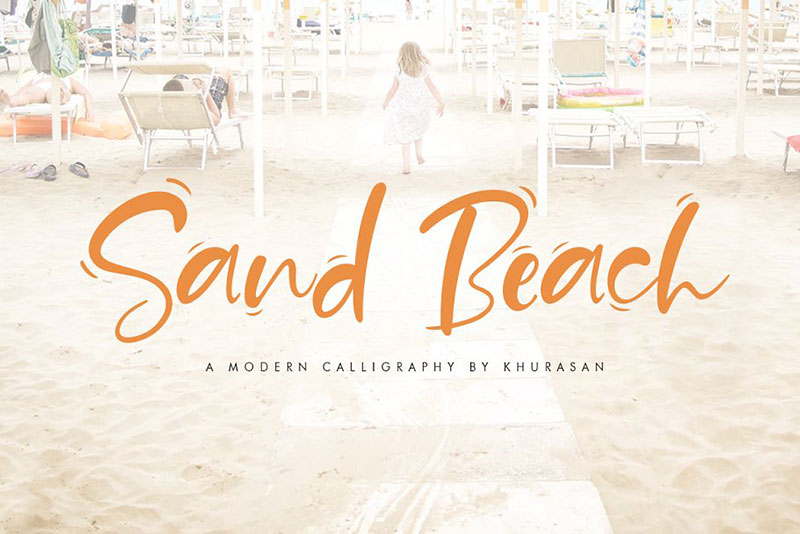 sand beach script sand font