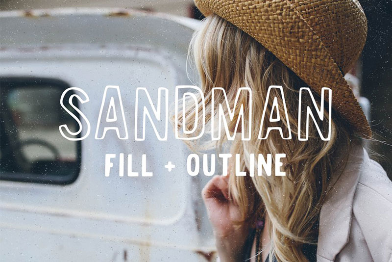 sandman fill and outline sand font