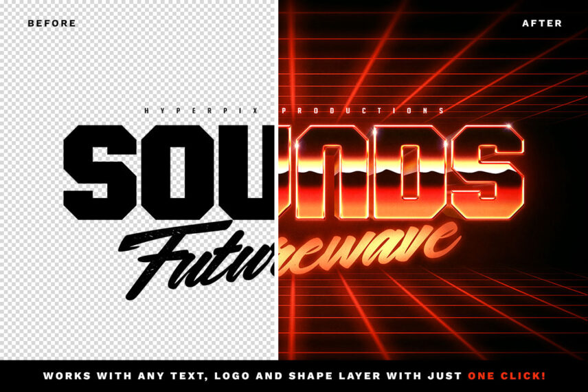 3D 80s Text and Logo Effect Vol.5